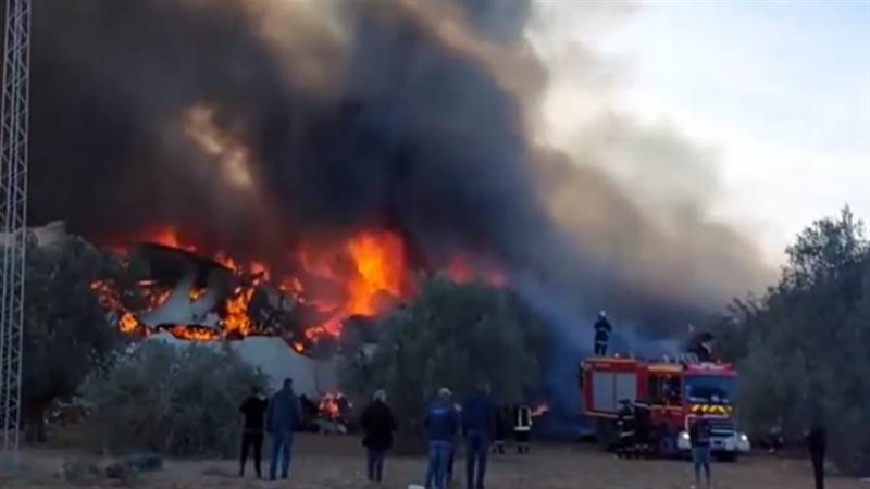 اندلاع حريق بوسط