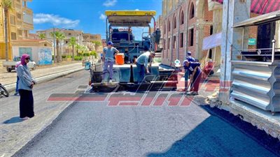 أعمال رصف بمدن محافظة كفر الشيخ وأعمال تطوير بمصيف بلطيم