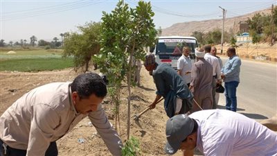 مواصلة تنظيم حملات التشجير والنظافة بمسار رحلة العائلة المقدسة في مركز أسيوط