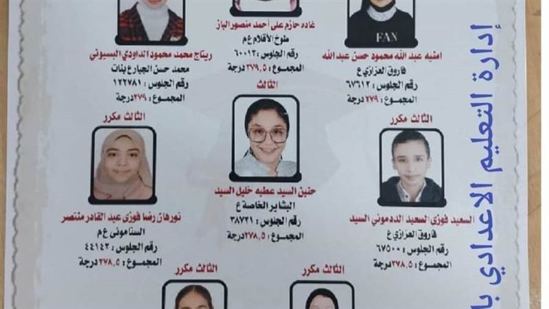 أوائل الشهادة الإعدادية