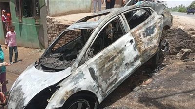 إصابة شخصين في اشتعال سيارة ملاكي على الطريق الزراعي أسيوط القاهرة