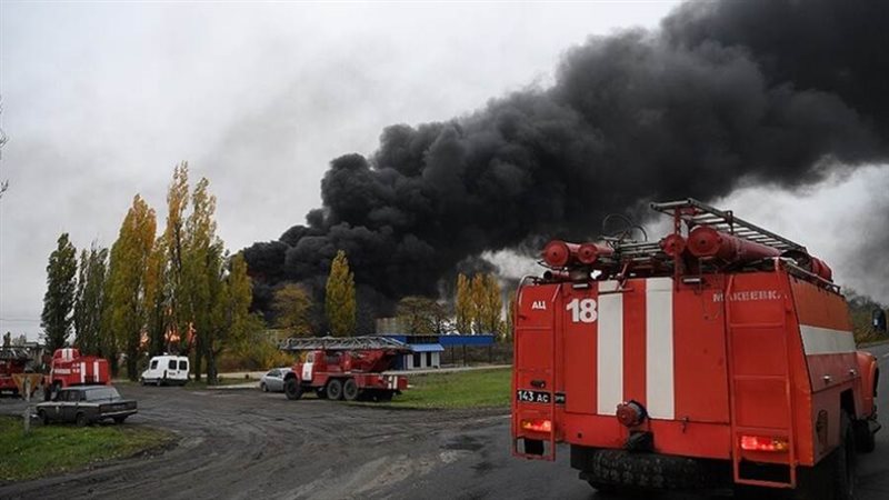 حريق في منشأة للطاقة