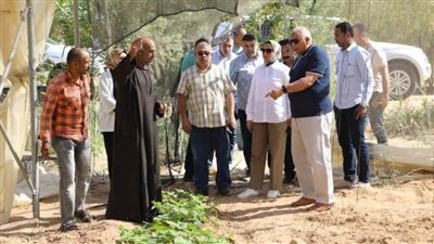 محافظ الوادي الجديد يتفقد مشروعات الاستثمار الزراعي وإنتاج الحرير شمال الخارجة