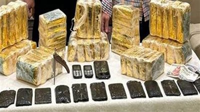ضبط عنصرين إجراميين بحوزتهما 250 طربة من مخدر الحشيش قبل ترويجها بالجيزة