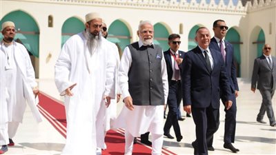  رئيس وزراء الهند يزور مسجد الحاكم بأمر الله بالقاهرة التاريخية