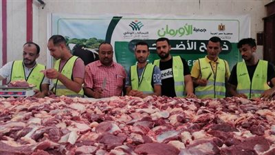 الأورمان... ذبح ٢٤٥ أضحية وتوزيعها على مستحقيها بالبحيرة 