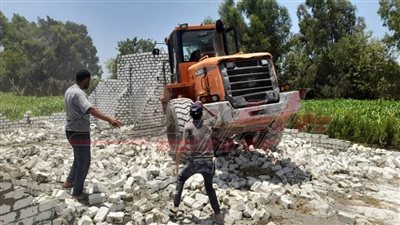 إزالة 5 حالات تعدٍ على الأراضي الزراعية بكفر الشيخ والحامول