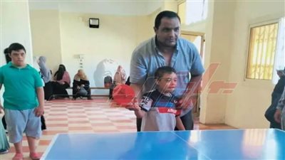 أطفال التوحد بشباب كفر الشيخ في تدريب خاص لتنس الطاولة ضمن مبادرة نتوحد من أجلهم