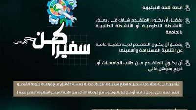 جامعة سوهاج تعلن عن بدء التقديم في مبادرة سفراء التنمية المستدامة كُن سفيرًا