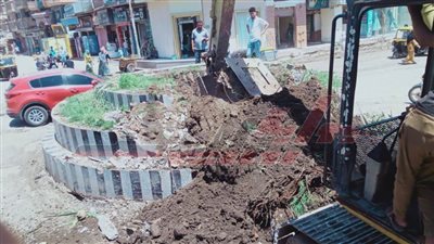 بدء مشروع تطوير ميدان المرور بمدينة بيلا في كفر الشيخ