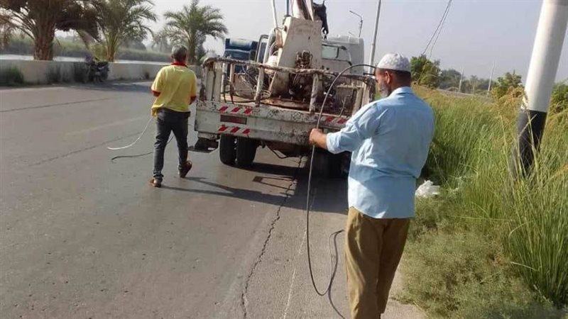 صيانة أعمدة الإنارة