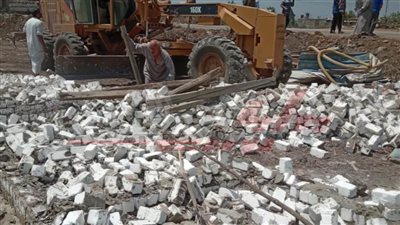 إزالة التعديات على الأراضي الزراعية بكفر الشيخ