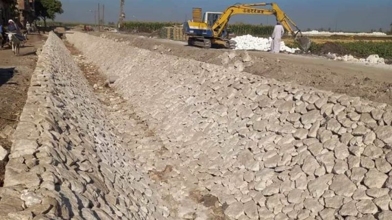 تبطين الترع بالمنيا