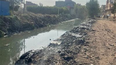 حملة لرفع تراكمات القمامة من مصرف بقطارس بالدقهلية 