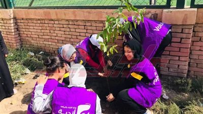زراعة الأشجار ضمن فاعليات البرنامج البيئي التطوعي بكفر الشيخ