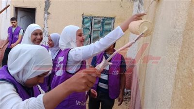 شباب كفر الشيخ يزرعون الأشجار ويجملون حوائط مراكز الشباب