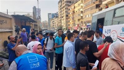 إقبال علي حملة التبرع بالدم لصالح الشعب الفلسطيني بالشرقية 