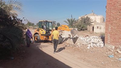 إزالة فورية لحالة تعدٍّ بالبناء المخالف على أرض أملاك الدولة بمركز ومدينة القصاصين الجديدة