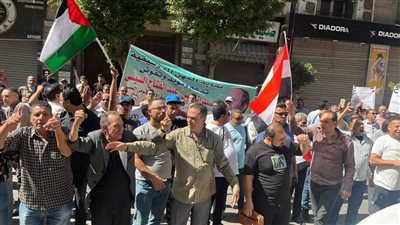 حشود كبيرة لنقابة المهن الموسيقية تشارك في مظاهرات المنصة دعمًا للقضية الفلسطينية 