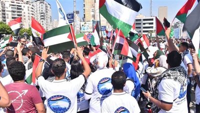 مستقبل وطن بالإسكندرية يشارك في تظاهرة حاشدة لمساندة الشعب الفلسطيني ودعم القيادة السياسية