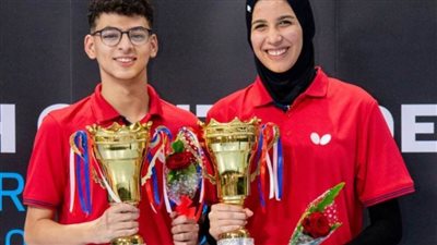 بدر مصطفى ومريم يونس يحققان ذهبية الزوجي المختلط ببطولة مصر الدولية لتنس الطاولة