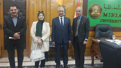 رئيس جامعة المنيا يستقبل أعضاء اللجنة النقابية لنقابة الصحفيين بالمحافظة