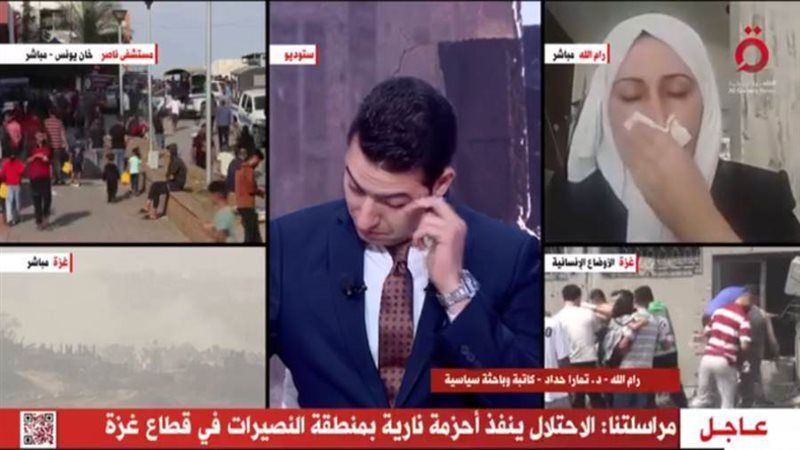 بكاء المذيع وضيفته