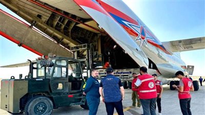 وصول طائرة روسية تحمل 30 طنا من المساعدات الإنسانية لسكان قطاع غزة