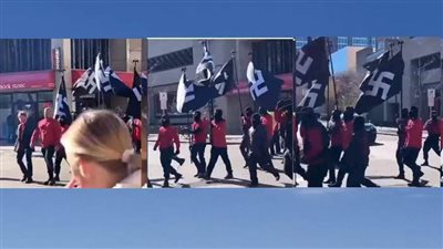 عاجل| بأعلام الصليب المعقوف بـ