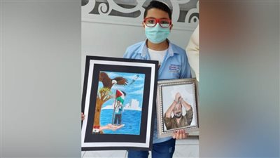 بالرسومات.. أطفال مكتبة مصر الجديدة يبعثون رسالة تضامن مع أطفال غزة