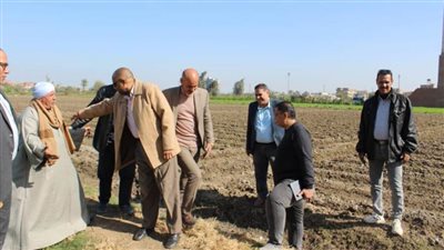 وفد من الزراعة يتابع زراعة القمح بالفيوم