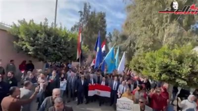 اساتذة وطلاب جامعة طنطا في مسيرة حاشدة للمشاركة في الانتخابات الرئاسية