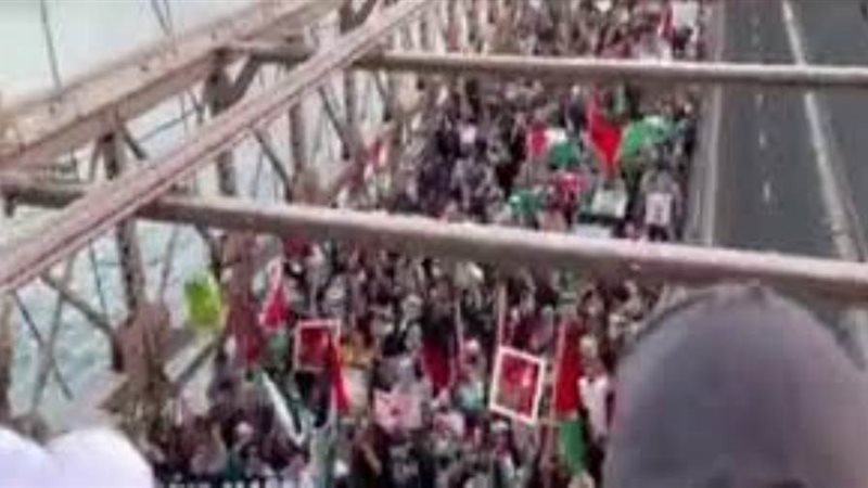 مظاهرات على جسر بروكلين