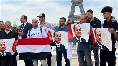 الجالية المصرية بفرنسا تهنئ الرئيس السيسي بفوزه في الانتخابات الرئاسية