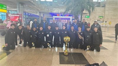 بعثة منتخب الناشئين تصل القاهرة بعد التتويج ببطولة إفريقيا للطائرة بليبيا 