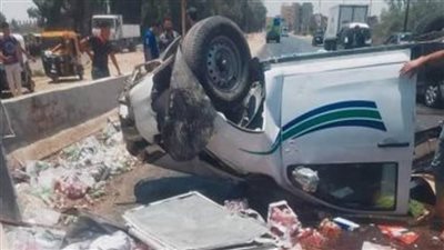 مصرع وإصابة 13 شخصا في حادث انقلاب سيارة بأسوان