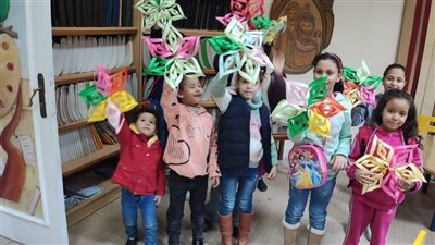 ورش أشغال وتنمية مهارات خلال إجازة نصف العام بمكتبة دمنهور