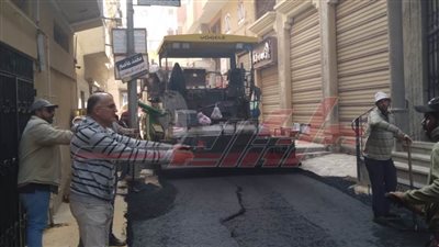 استكمال رصف شوارع البيلي والتأمين الصحي وطنطا ببيلا في كفر الشيخ