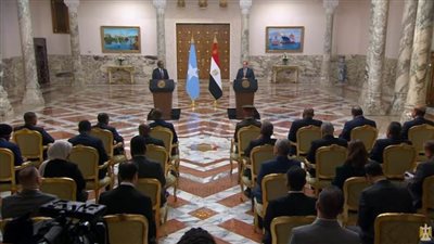 عاجل| الرئيس السيسي يعقد مؤتمرًا صحفيًا مشتركًا مع نظيره الصومالي