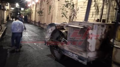 رصف شارعين بمدينة بيلا في كفر الشيخ