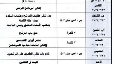 جامعة سوهاج تعلن البرنامج الزمني للترشح لمنصب عميد كلية التربية الرياضية