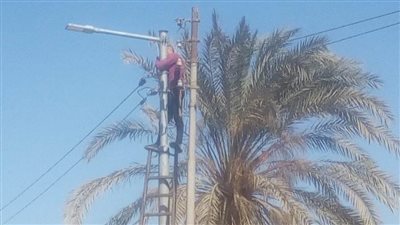 حملات لصيانة كشافات الكهرباء ونظافة وتمهيد طرق وشوارع بمركز ديروط في أسيوط