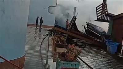 حريق قرية النورس السياحية في بورسعيد.. 