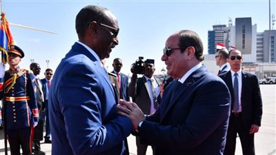 الرئيس السيسي يستقبل الفريق البرهان بمطار القاهرة (صور)