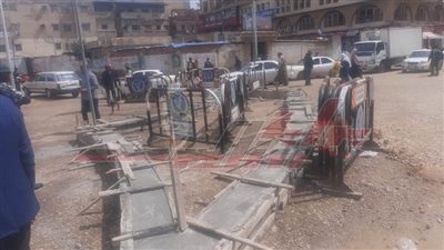 كفر الشيخ إزالة الأرصفة المخالفة والالتزام بخطوط التنظيم