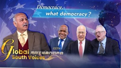 في تقرير تليفزيوني لشبكة CGTN : محللون وخبراء دوليون ينتقدون الديمقراطية الغربية ونفاقها
