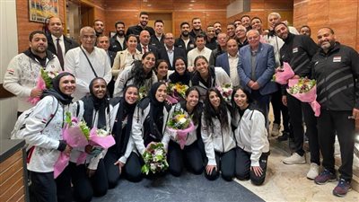 صبحي يحتفل مع أبطال البعثة المصرية المُشاركة في دورة الألعاب الإفريقية أثناء عودتهم القاهرة