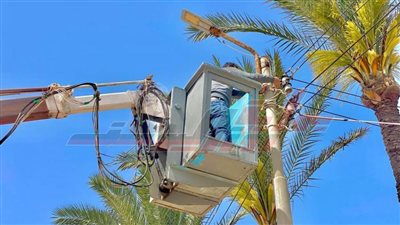 رفع كفاءة منظومة الإنارة العامة بمدينة مصيف بلطيم في كفر الشيخ