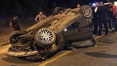 إصابة 10 أشخاص في حادث انقلاب سيارة بطريق أبوالحسن الشاذلي بأسوان