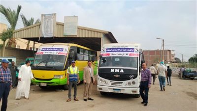 أتوبيسات نقل جماعي بمراكز بني سويف تيسيرًا على المواطنين في أوقات الذروة